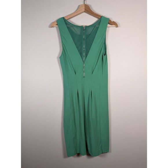 Aiko Green Sleeveless Sheath Dress Women’s Size Small Mesh Work Career Cocktail - Picture 7 of 14